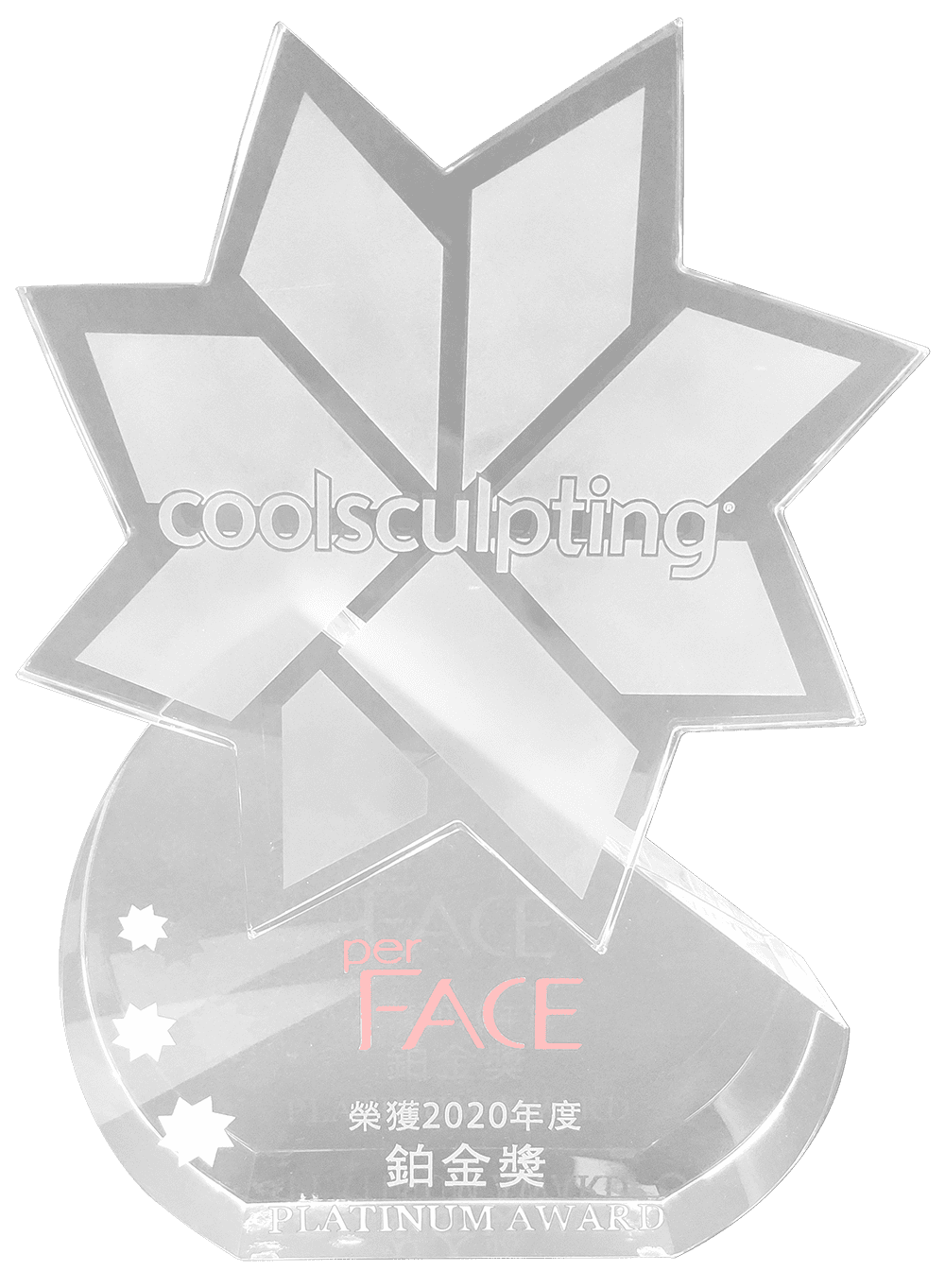 perFACE榮獲CoolSculpting原廠頒發「2020年度銷量鉑金獎」